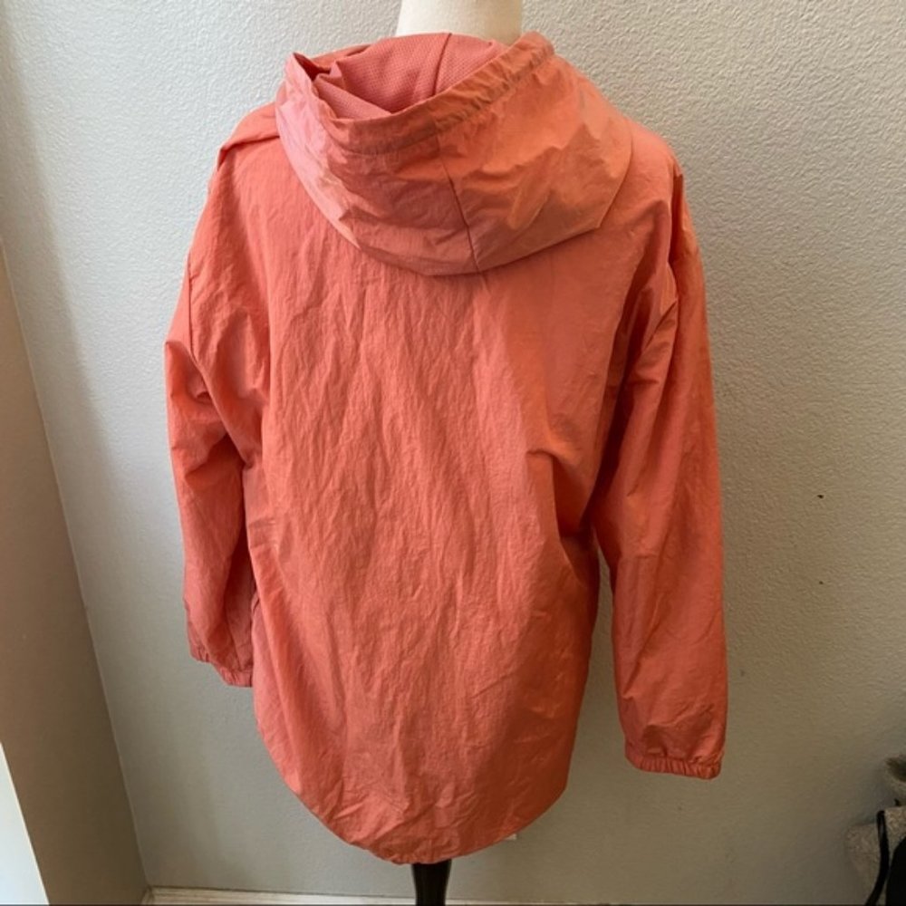 Victorias Secret PINK peach pink long sleeve hooded raincoat anorak jacket M - Picture 4 of 9